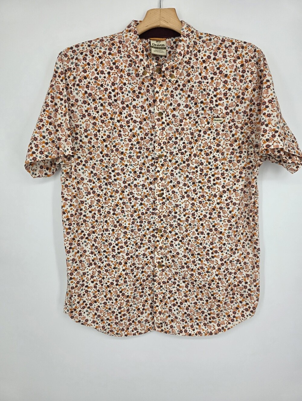 Dravus Floral Button Up Shirt Men's XL Short Sleeve Cotton